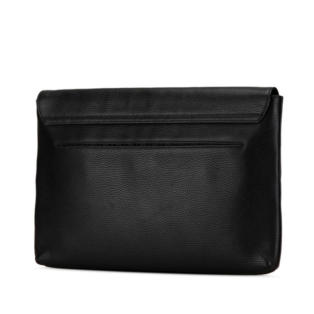 Gucci Black Shoulder Leather Bag Clutch Black